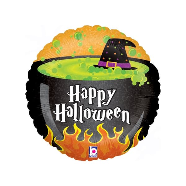 Oaktree Betallic Halloween Foil Balloon Black/Green/Orange One Size