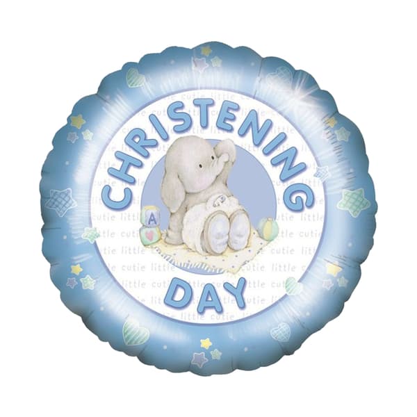 Its Your Christening Elephant Foil Balloon Blue/White One Size