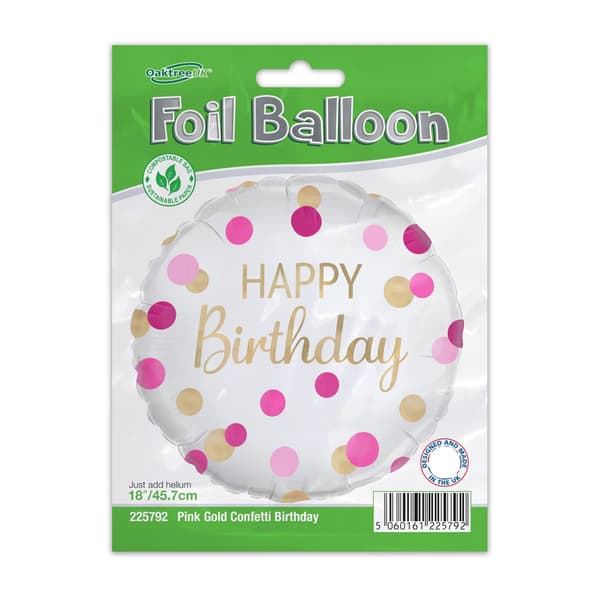 Oaktree Confetti Happy Birthday folie ballon