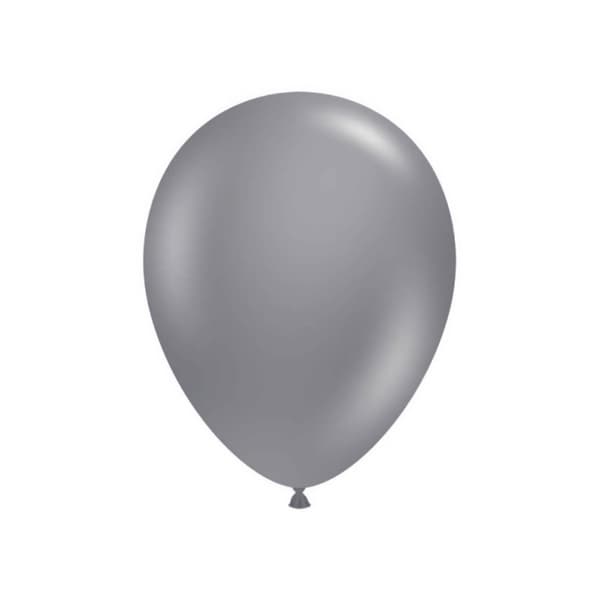 Globos Latex Plain Balloon (Pack of 100) Grey One Size