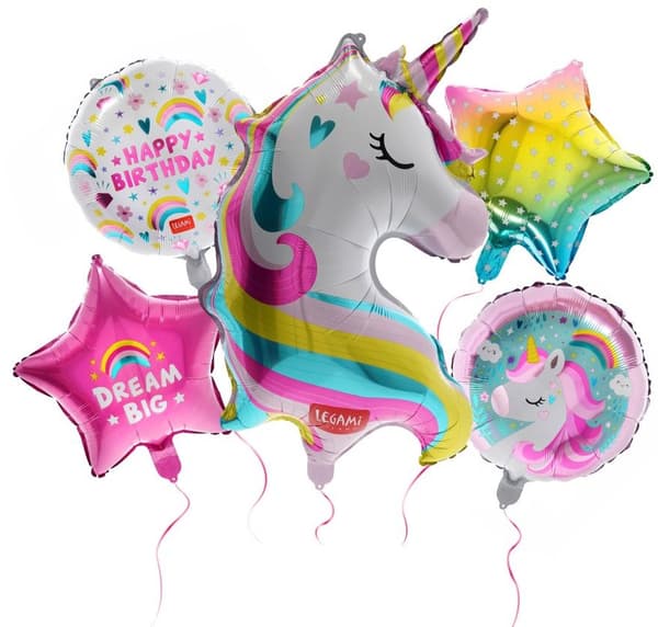 Folieballonger Let's Party Enhörning 5-pack Legami