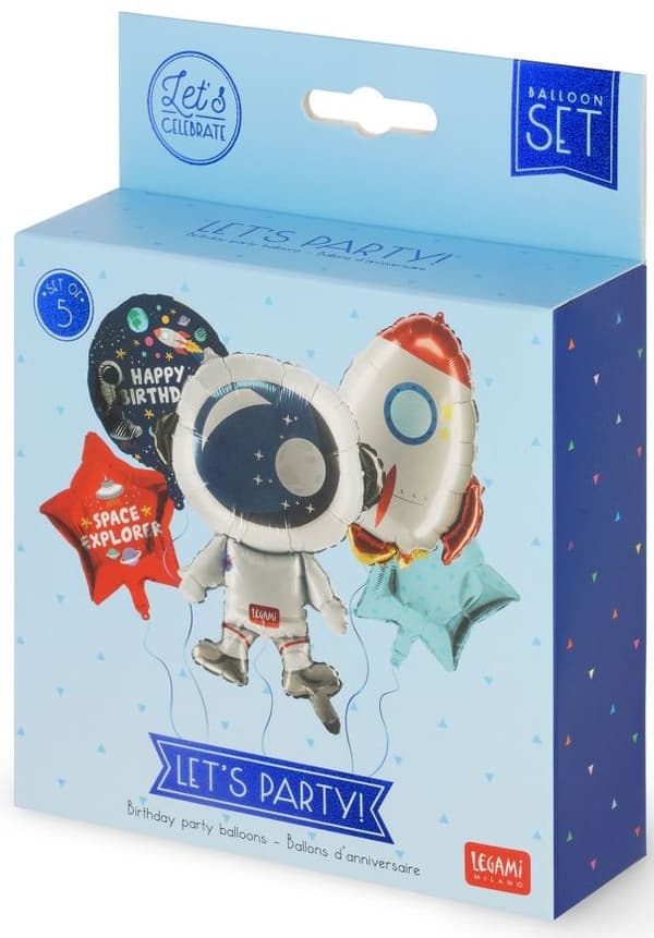 Folieballonger Let's Party Rymden 5-pack Legami