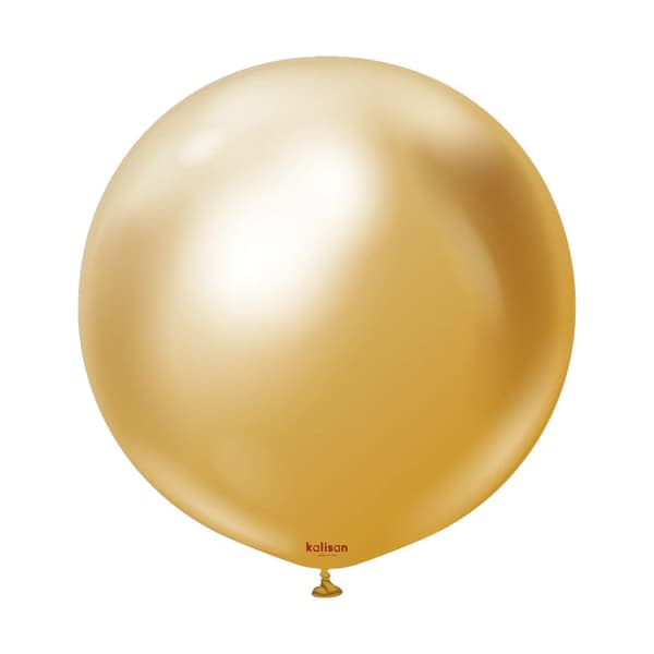 Kalisan Latex Mirror Balloon (Pack Of 2) Gold One Size
