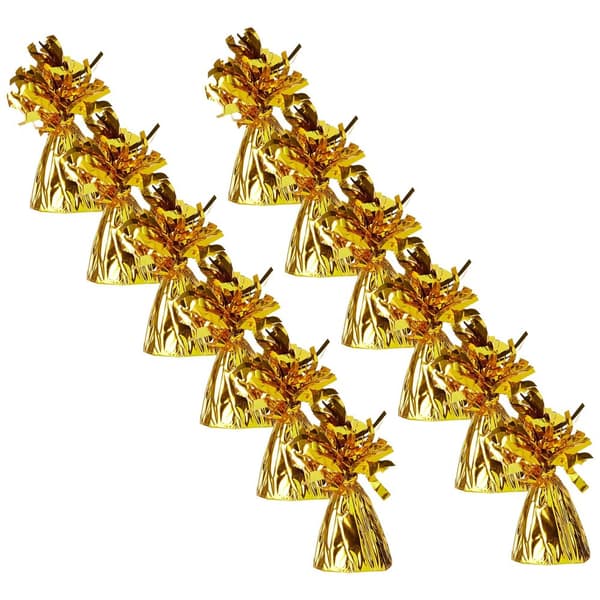 Oaktree Eleganza Premium Polyester Balloon Weight (Pack of 12) Gold One Size