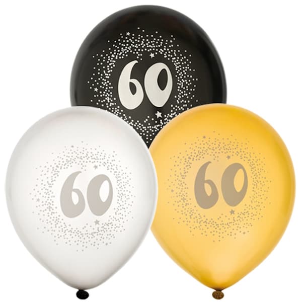 Ballonger 60 år 6-pack