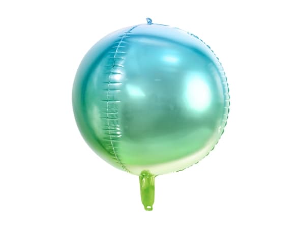 PartyDeco Ombre, Blå, Grønn, Rund, Folie, 35 cm, 50 stykker