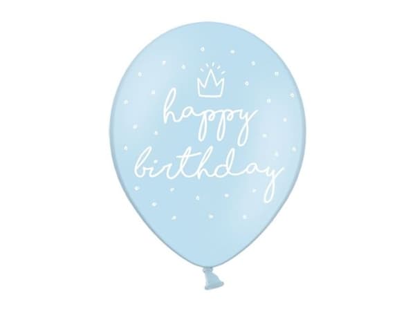 PartyDeco SB14P-244-011-6, Toy balloon, Latex, Blå, Födelsedag, Oval, 30 cm