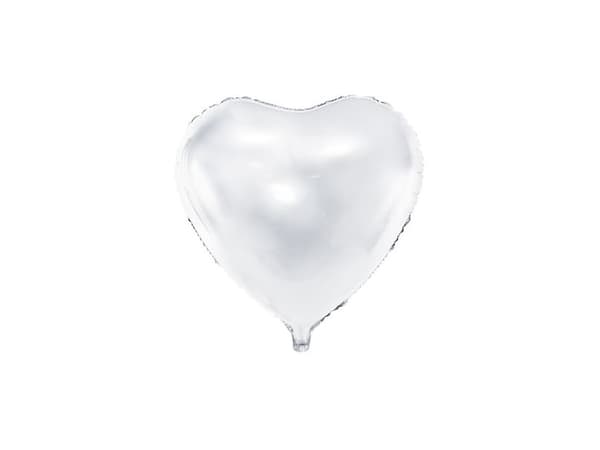 PartyDeco FB23M-008-KARTON, Hvit, Hjerteformet, Folie, Kjærlighet, 61 cm, 50 stykker