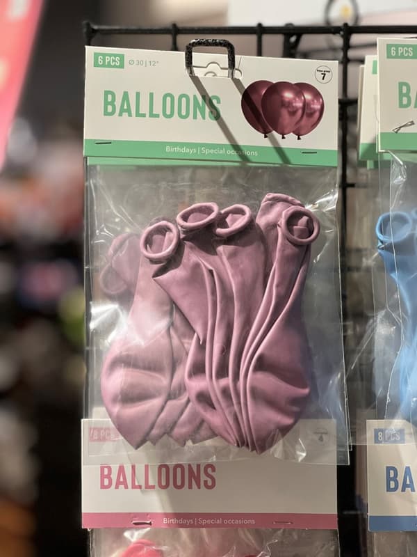 Ballong Blank Rosa Spegelballong 6-pack 30 cm Latex
