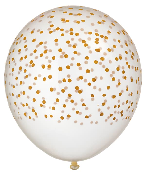 Ballong Konfetti Prickar 6-pack 30 cm Latex