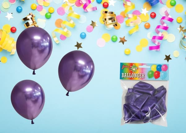 Ballong Blank Lila Spegelballong 6-pack 30 cm Latex