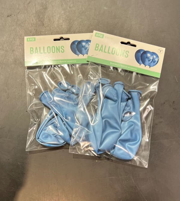 Ballong Blank Blå Spegelballong 6-pack 30 cm Latex