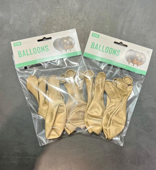 Ballong Blank Guld Spegelballong 6-pack 30 cm Latex