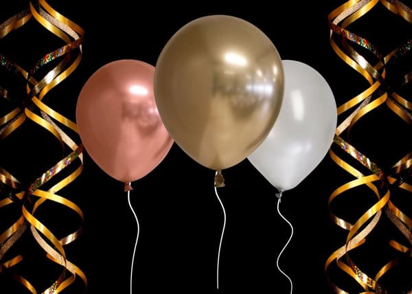 Ballong Blank Guld Spegelballong 6-pack 30 cm Latex