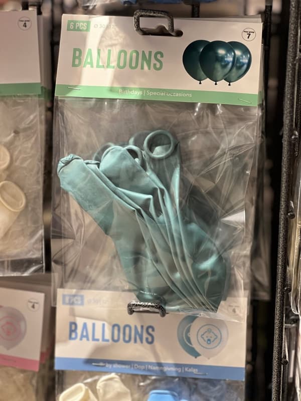 Ballong Blank Grön Spegelballong 6-pack 30 cm Latex