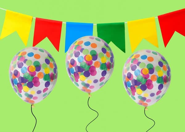 Ballong Konfetti Prickar Färgglada 6-pack 30 cm Latex