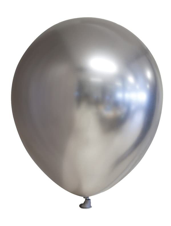 Ballong Blank Silver Spegelballong 6-pack 30 cm Latex