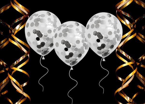 Ballong Konfetti Prickar Silver 6-pack 30 cm Latex