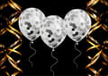 Miniatyrbild 2 av 2: Ballong Konfetti Prickar Silver 6-pack 30 cm Latex
