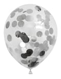 Miniatyrbild 1 av 2: Ballong Konfetti Prickar Silver 6-pack 30 cm Latex