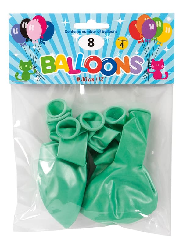 Ballong Grön Pärlgrön 8-pack Latex