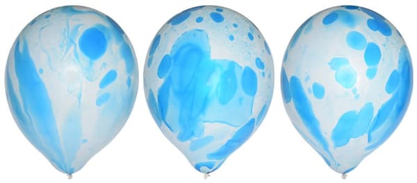 Ballong Blå Marble Marmor 6-pack Latex