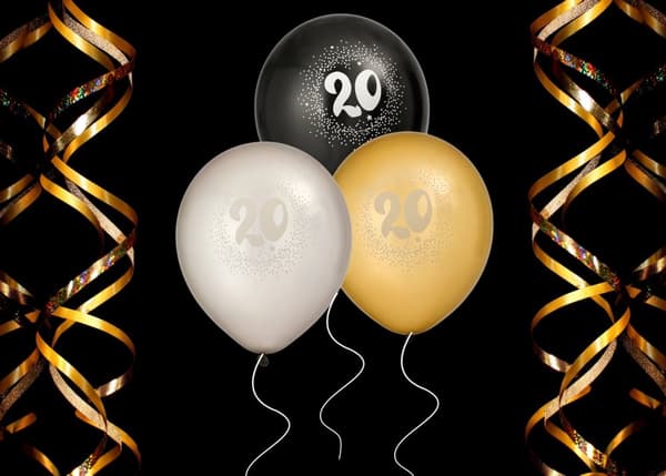 Ballong 20 år 6-pack Latex
