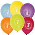 Miniatyrbild 1 av 3: Ballong Födelsedag 7 år 6-pack Latex Mixade