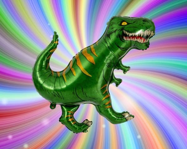 Ballong Dinosaurie T-Rex Grön Folie 84 cm