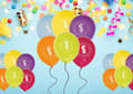 Miniatyrbild 3 av 3: Ballong Födelsedag 8 år 6-pack Latex Mixade