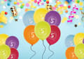 Miniatyrbild 3 av 3: Ballong Födelsedag 5 år 6-pack Latex Mixade