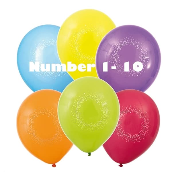 Ballong Födelsedag 4 år 6-pack Latex Mixade
