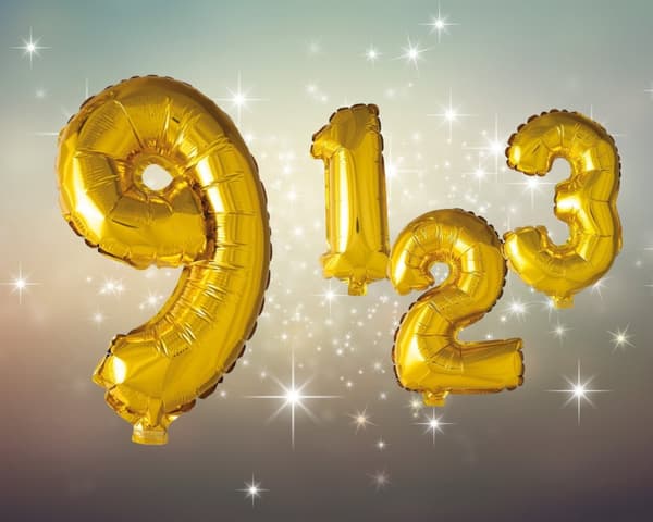 Ballong Siffra 9 Guld 86 cm