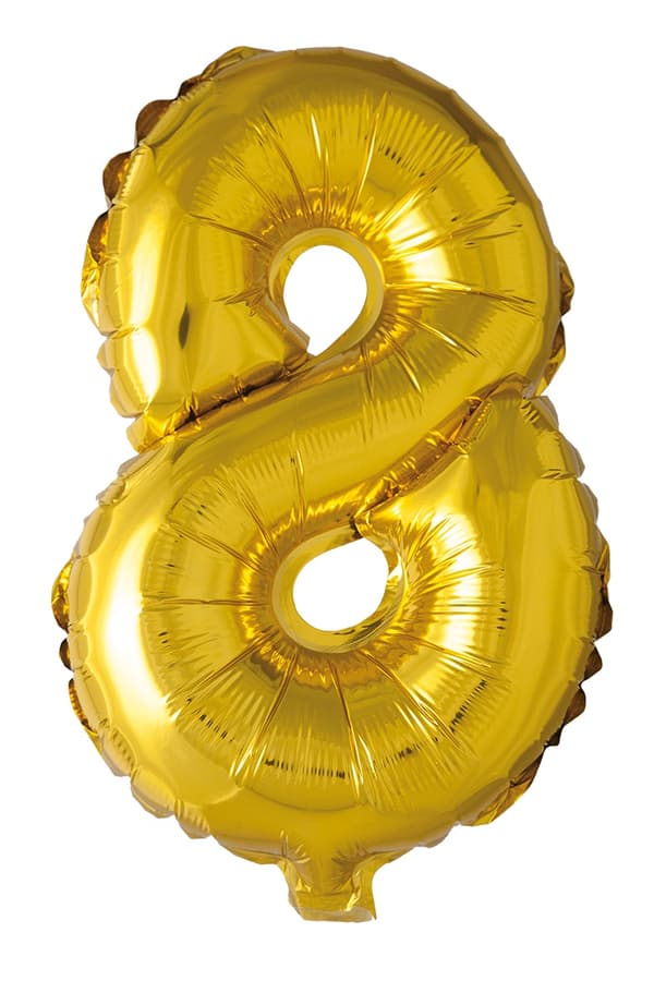 Ballong Siffra 8 Guld 86 cm