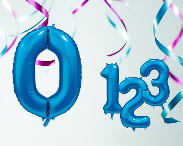 Ballong Siffra 0 Blå 86 cm