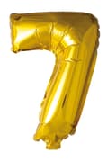 Miniatyrbild 1 av 3: Ballong Siffra 7 Guld 86 cm