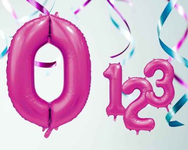 Ballong Siffra 0 Rosa 86 cm