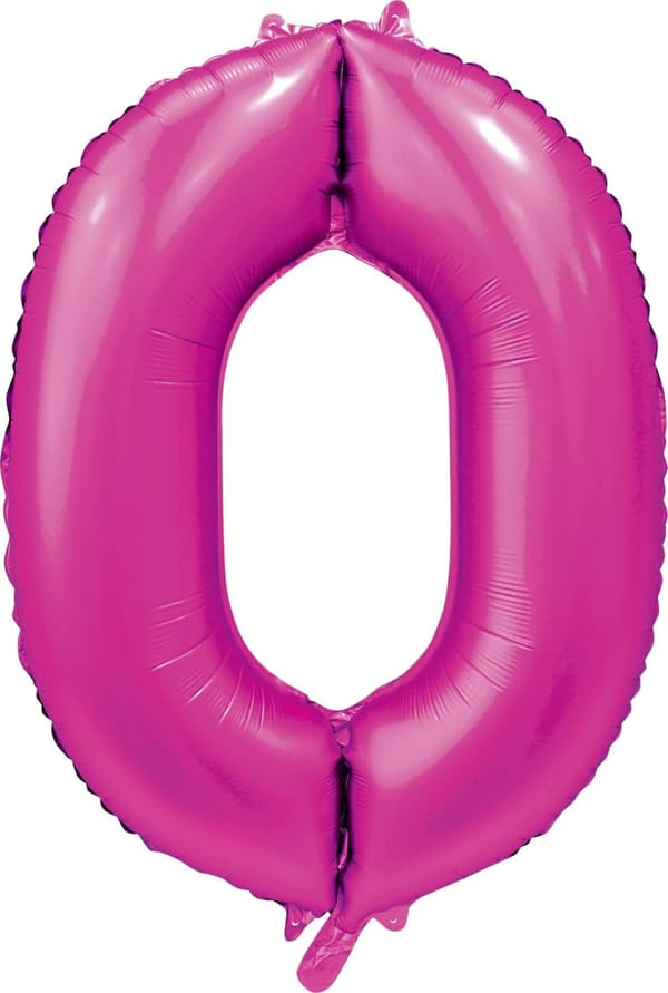 Ballong Siffra 0 Rosa 86 cm