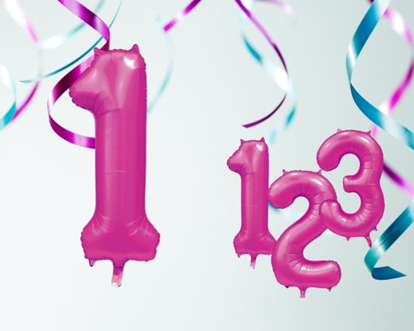Ballong Siffra 1 Rosa 86 cm