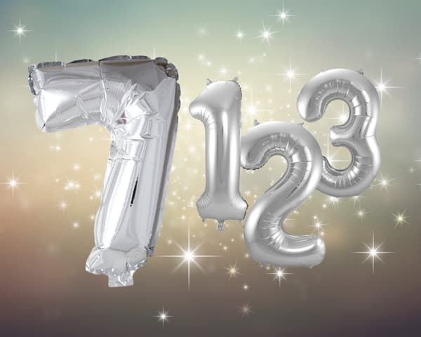 Ballong Siffra 7 Silver 86 cm