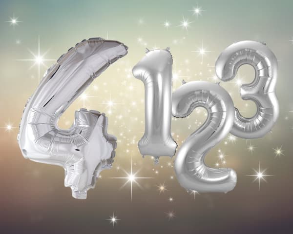 Ballong Siffra 4 Silver 86 cm