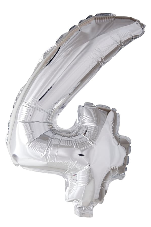 Ballong Siffra 4 Silver 86 cm