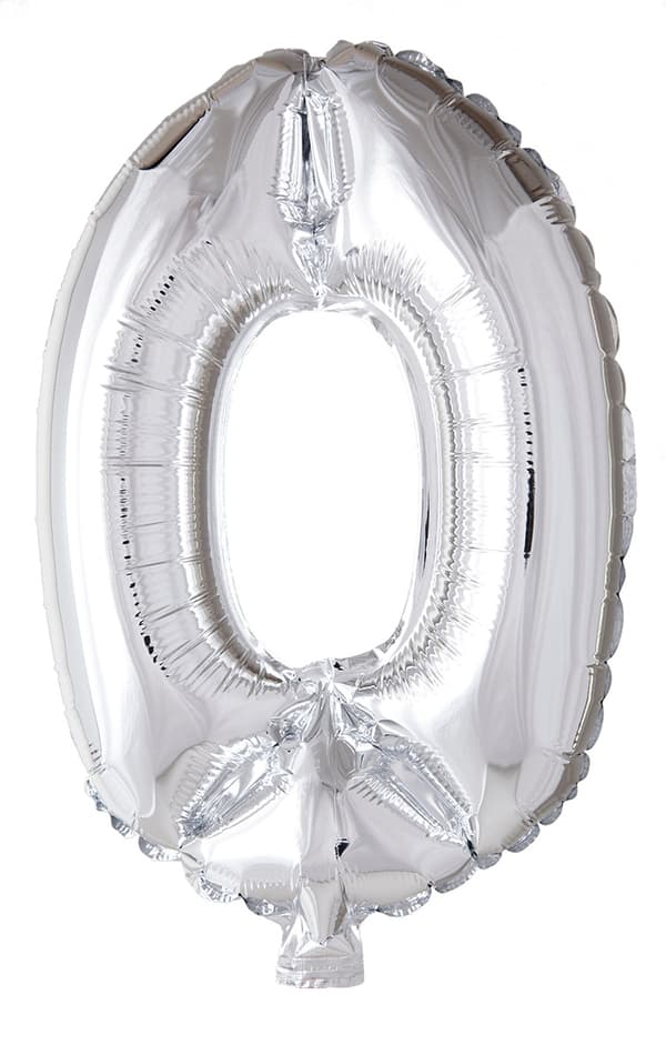Ballong Siffra 0 Silver 86 cm