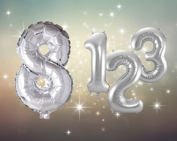 Ballong Siffra 8 Silver 86 cm