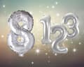 Miniatyrbild 3 av 3: Ballong Siffra 8 Silver 86 cm