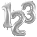 Miniatyrbild 2 av 3: Ballong Siffra 8 Silver 86 cm