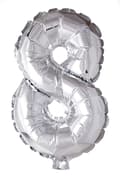 Miniatyrbild 1 av 3: Ballong Siffra 8 Silver 86 cm