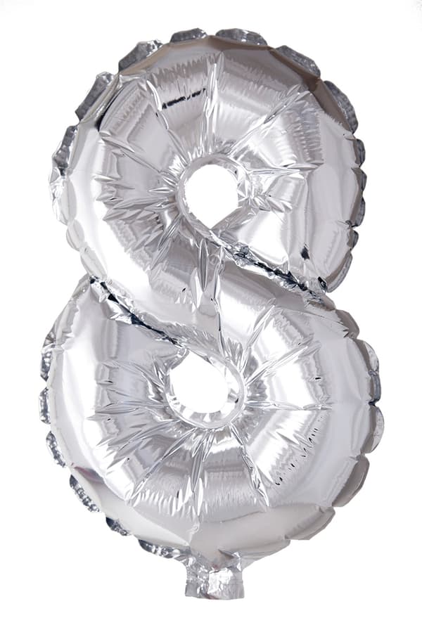 Ballong Siffra 8 Silver 86 cm