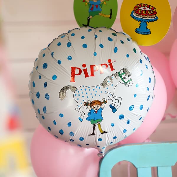 Ballong Pippi Långstrump Rund Folie