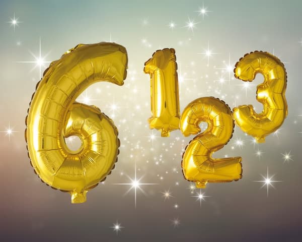 Ballong Siffra 6 Guld 86 cm
